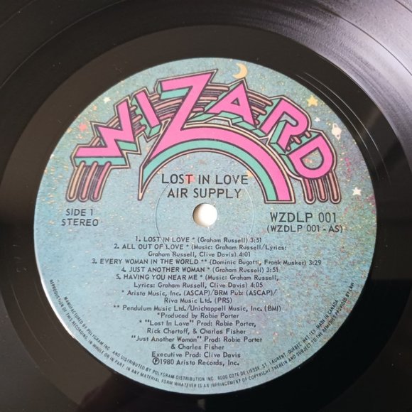 Vintage Air Supply Lost In Love vinyl record, 1980 first pressing, original - Picture 9 of 10
